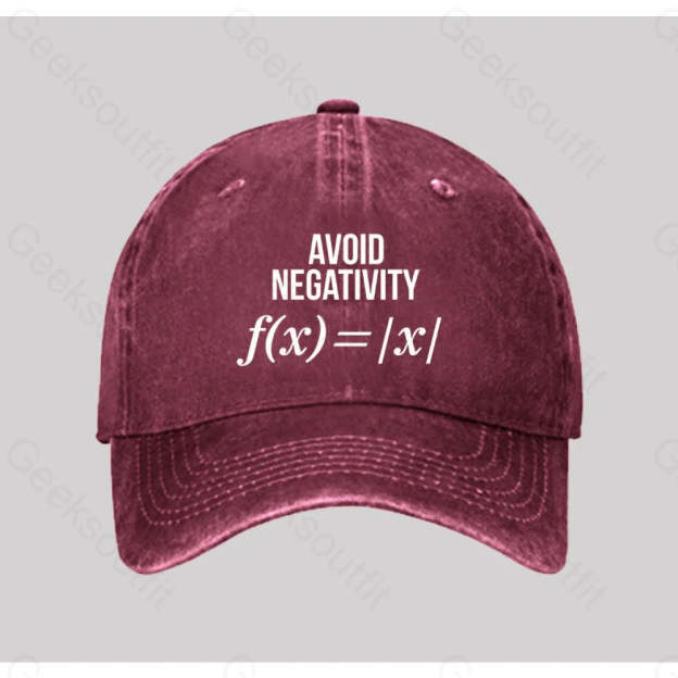 Avoid Negativity Washed Vintage Baseball Cap Red