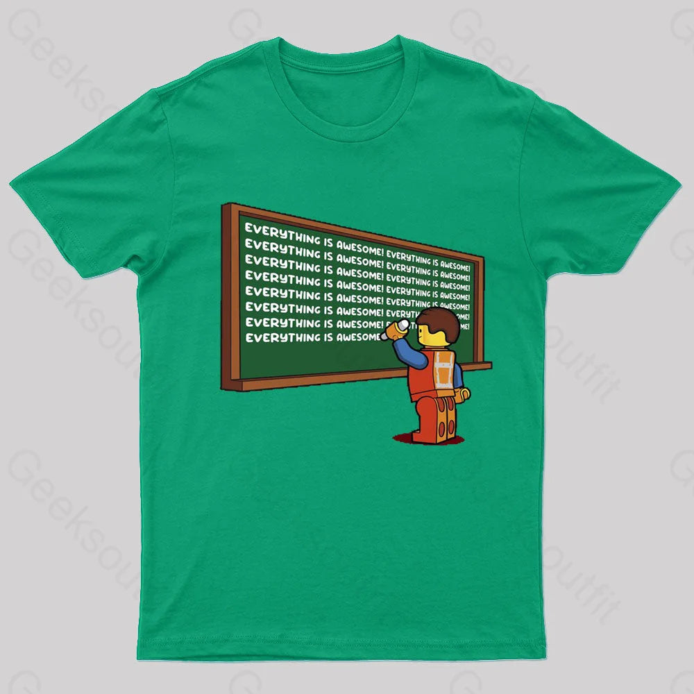 Awesome Chalkboard Geek T-Shirt Green / S
