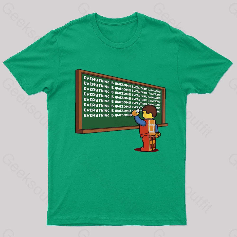Awesome Chalkboard Geek T-Shirt Green / S
