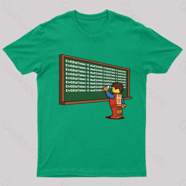 Awesome Chalkboard Geek T-Shirt Green / S