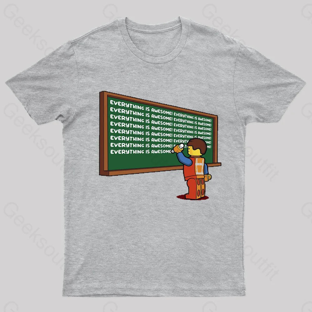 Awesome Chalkboard Geek T-Shirt Grey / S