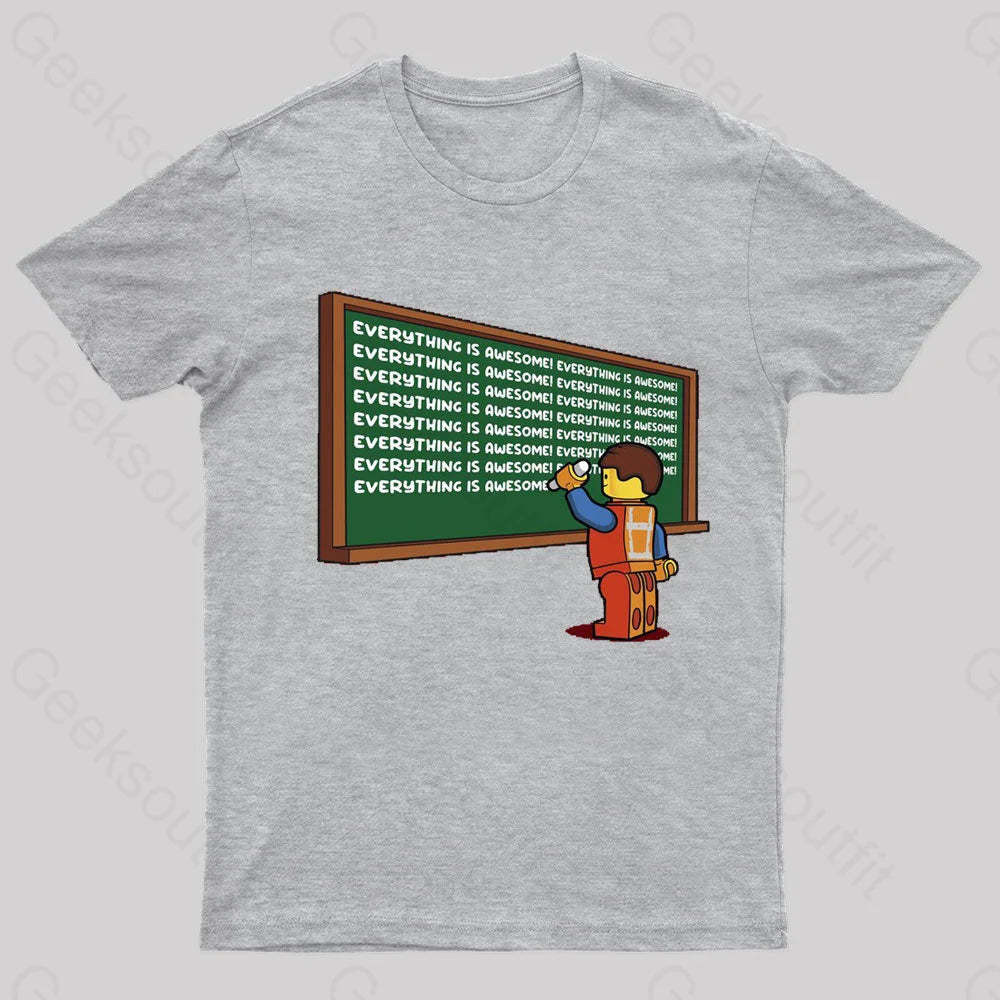 Awesome Chalkboard Geek T-Shirt Grey / S