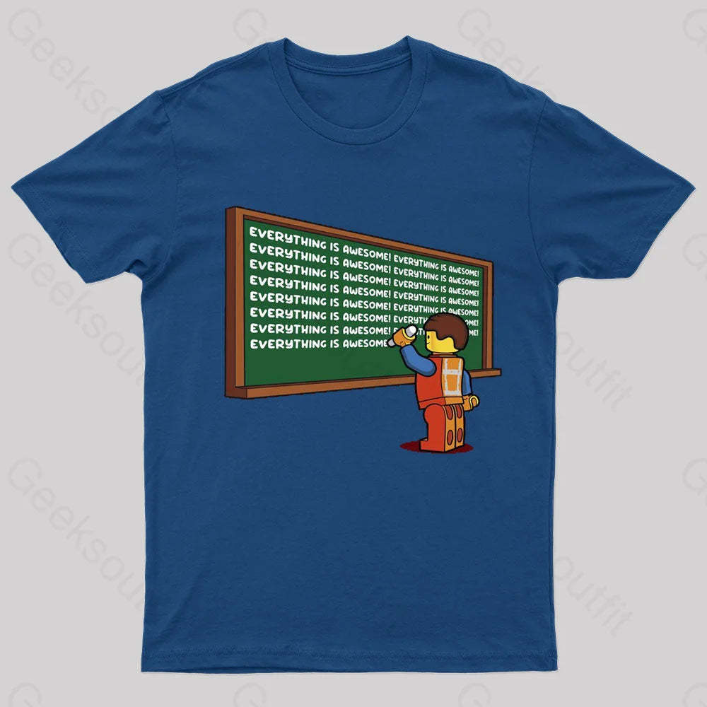 Awesome Chalkboard Geek T-Shirt Navy / S