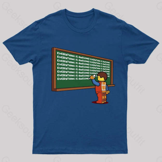 Awesome Chalkboard Geek T-Shirt Navy / S