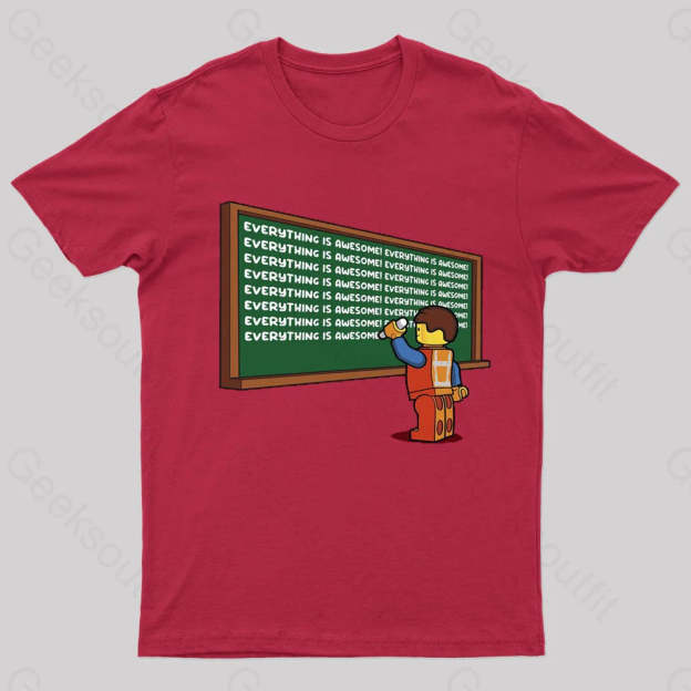 Awesome Chalkboard Geek T-Shirt Red / S