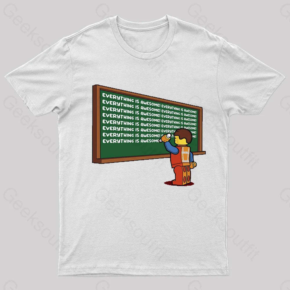 Awesome Chalkboard Geek T-Shirt White / S