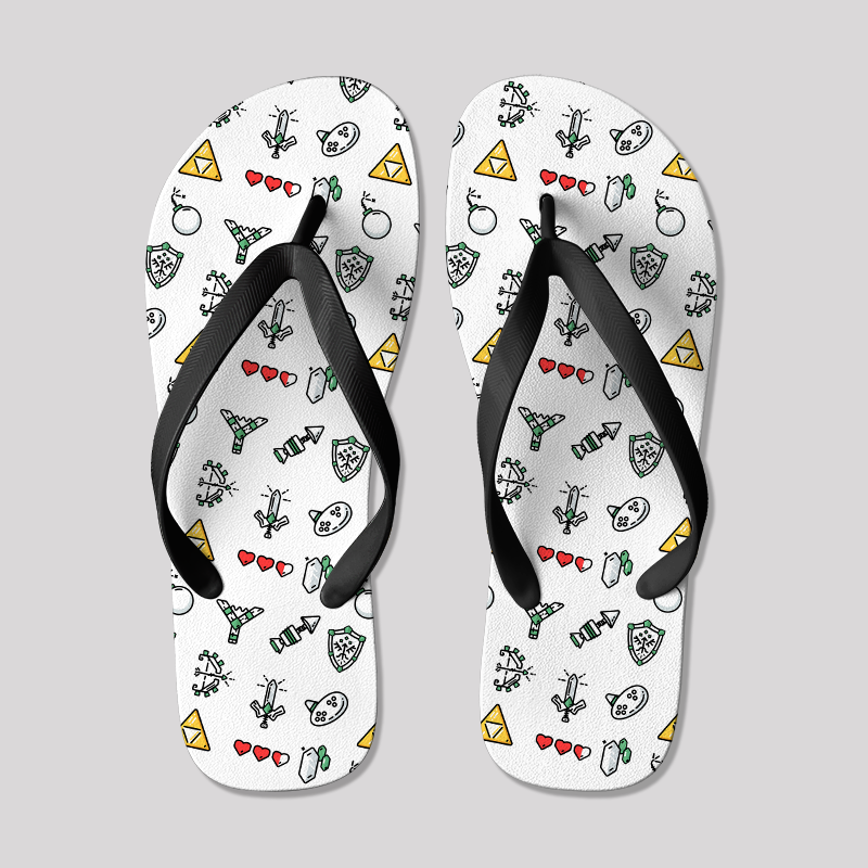 The Zelda Pixel Style Geek Flip Flops