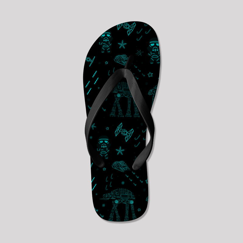 Imperial Walker Space Ship Cookie Geek Flip Flops