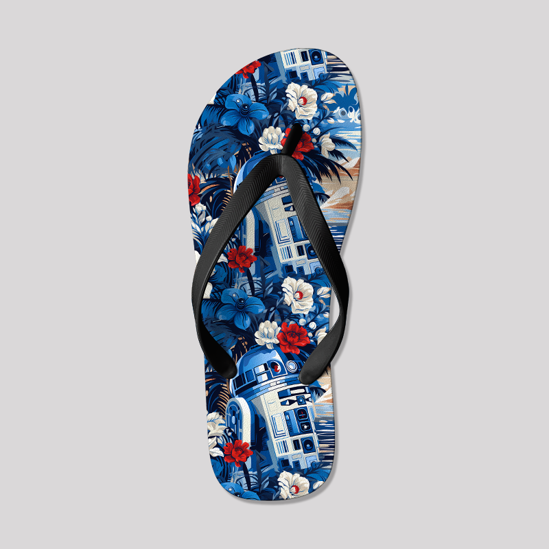 Tropical Droid Adventure Geek Flip Flops