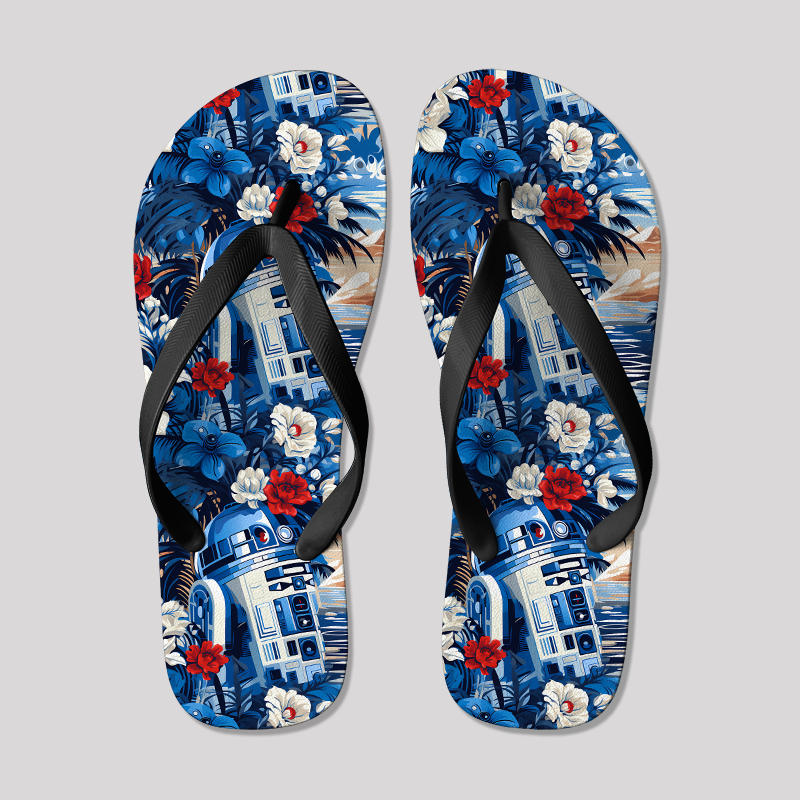Tropical Droid Adventure Geek Flip Flops