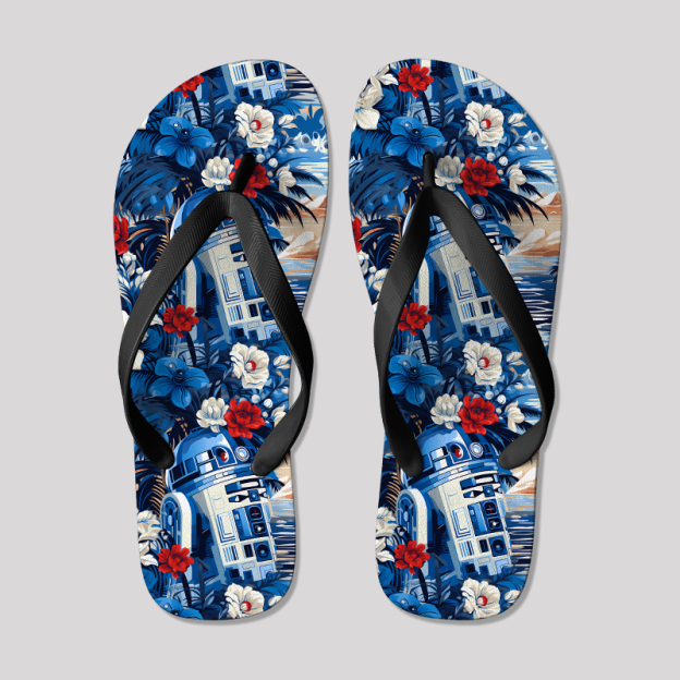 Tropical Droid Adventure Geek Flip Flops