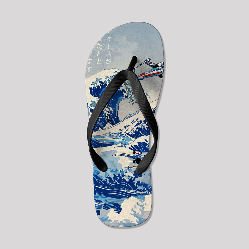 Ukiyoe Wave Fighter Geek Flip Flops