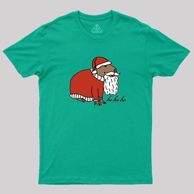Capybara Santa Claus says Ho Ho Ho Geek T-Shirt