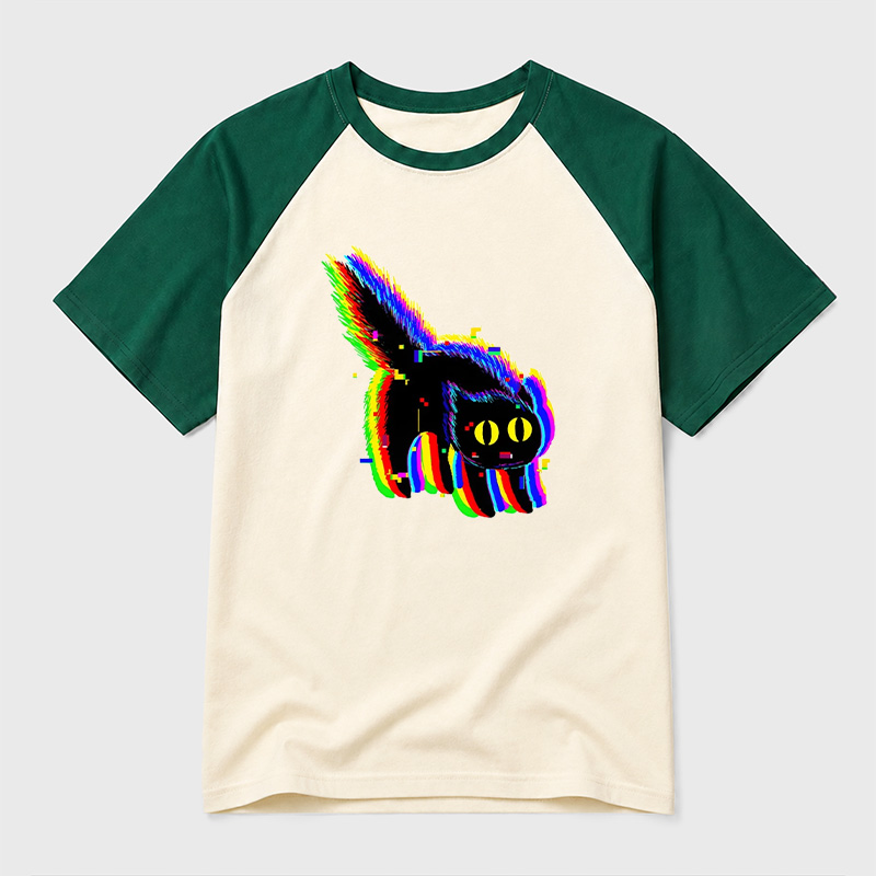 Technicat Glitch Geek Retro Raglan T-Shirt