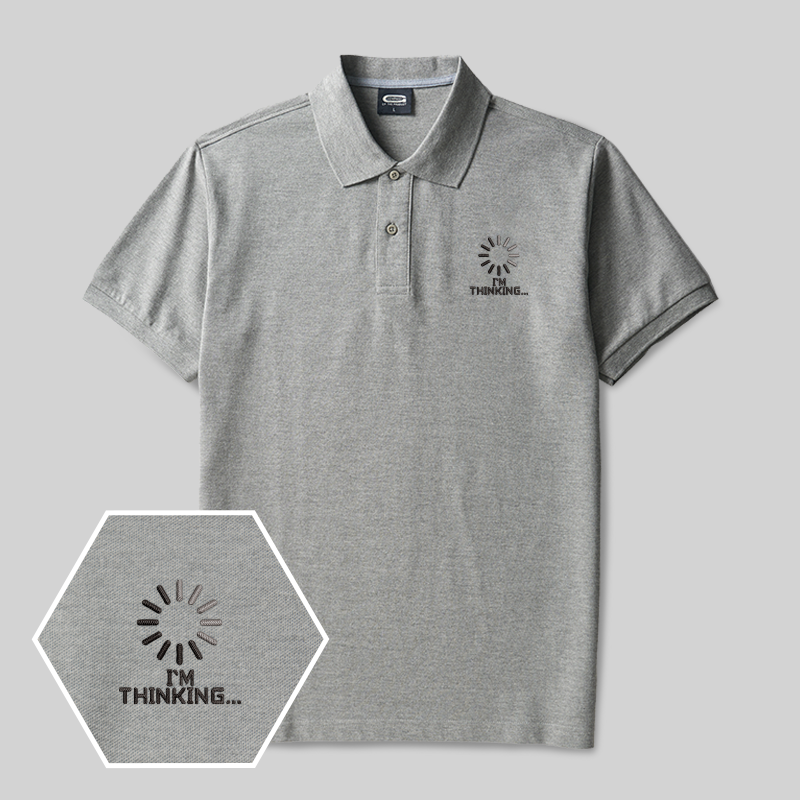 I'm Thinking Geek Embroidered Polo Shirts