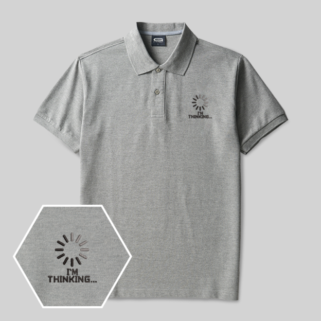 I'm Thinking Geek Embroidered Polo Shirts