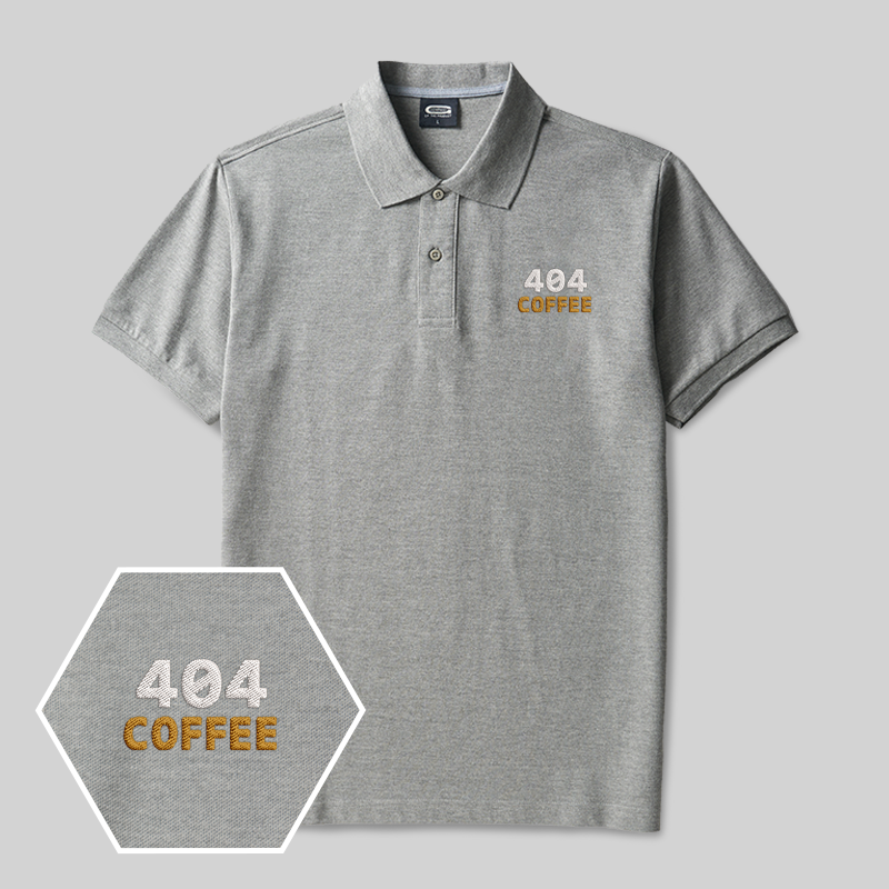 404 Coffee Geek Embroidered Polo Shirts