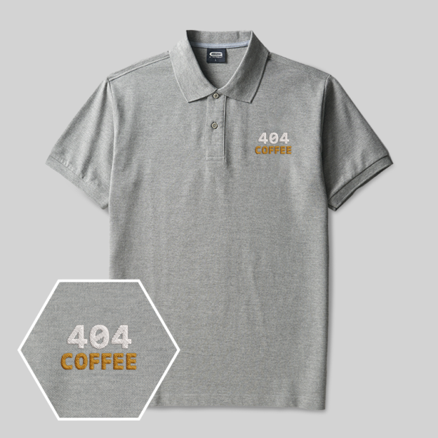 404 Coffee Geek Embroidered Polo Shirts