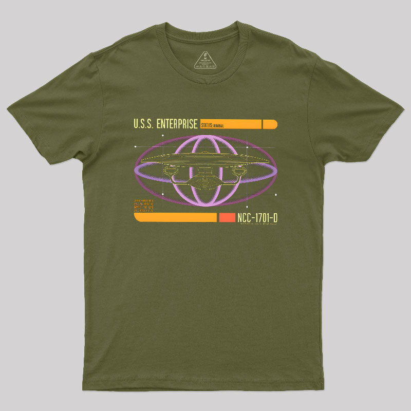 U.S.S. Enterprise D LCARS Status Geek T-Shirt