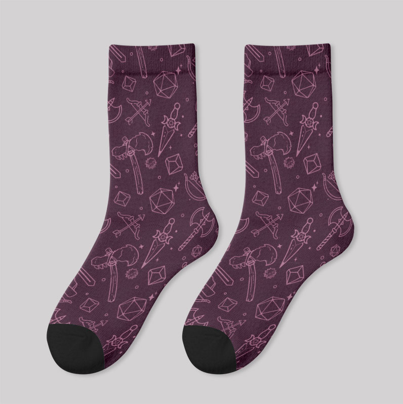 DND Medieval Weapons Men's Socks
