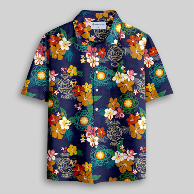 Hawaiian Dyson Sphere Button Up Pocket Shirt