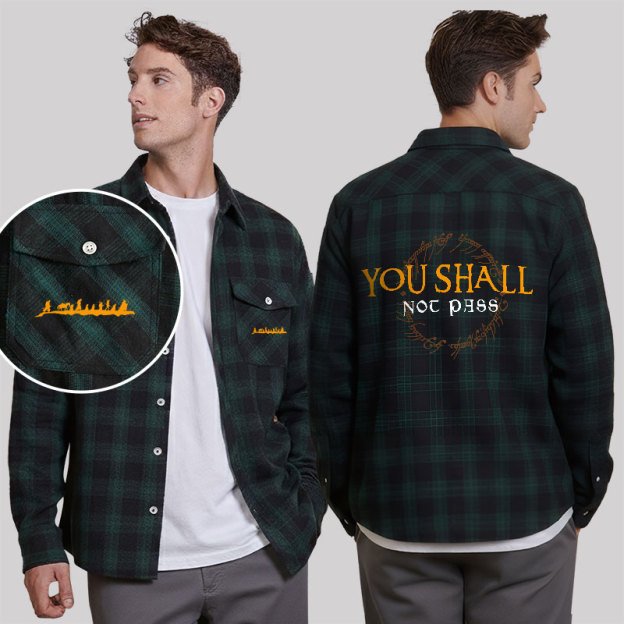 You Shall Not Pass Plaid Flannel Shirt