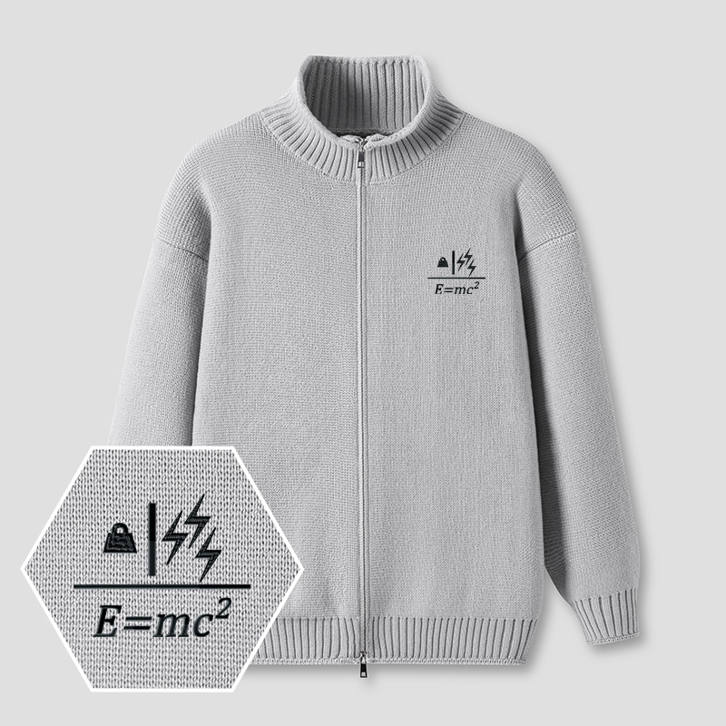 Mass to Energy Embroidered Full‑Zip Cardigan