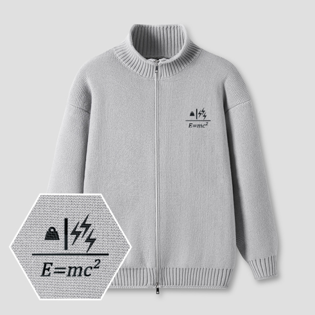 Mass to Energy Embroidered Full‑Zip Cardigan