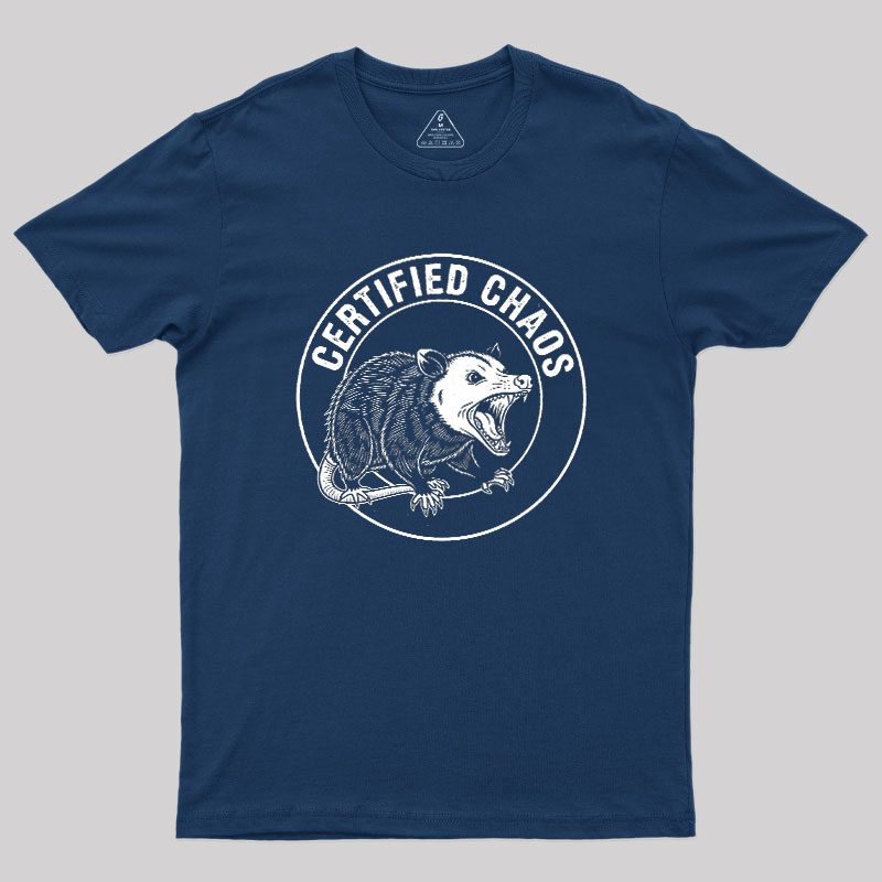 Certified Chaos Possum Emblem Geek T-Shirt