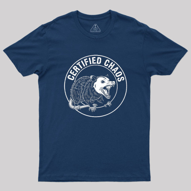 Certified Chaos Possum Emblem Geek T-Shirt