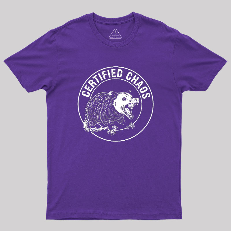 Certified Chaos Possum Emblem Geek T-Shirt