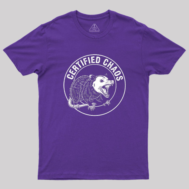 Certified Chaos Possum Emblem Geek T-Shirt
