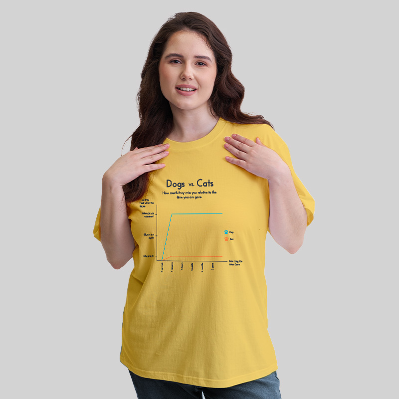 Dogs Vs Cats Missing Owner Line Graph Geek T-Shirt