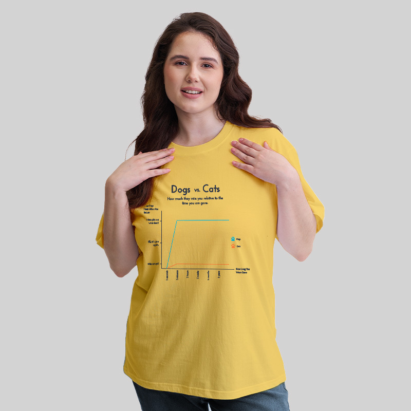 Dogs Vs Cats Missing Owner Line Graph Geek T-Shirt