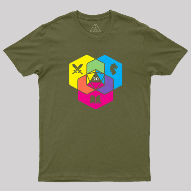 RPG CMYK Dice Venn Diagram Geek T-Shirt