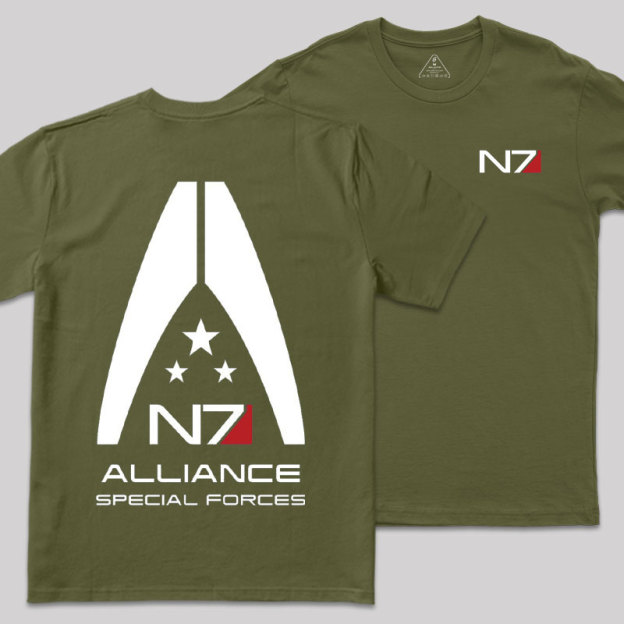 Mass Effect N7 Front and Back Printing Geek T-Shirt