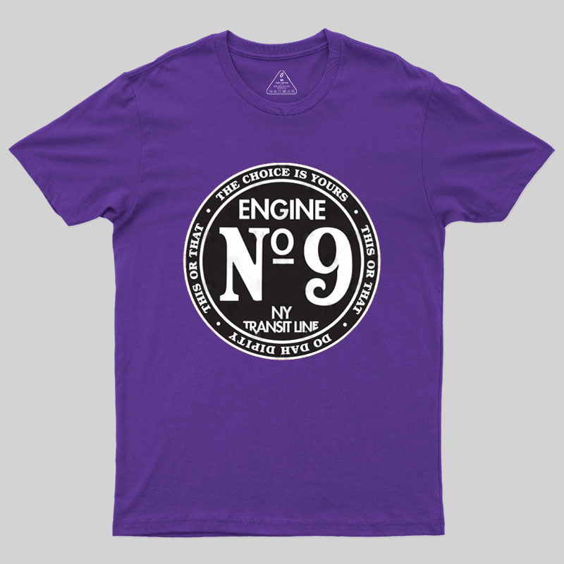 Engine #9 On The New York Transit Line Geek T-Shirt