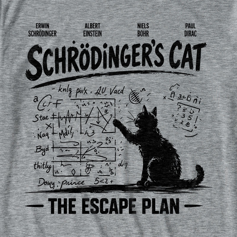 Schrodinger's Cat Escape Plan Interesting Physics Science Ultra Soft Heather Tee