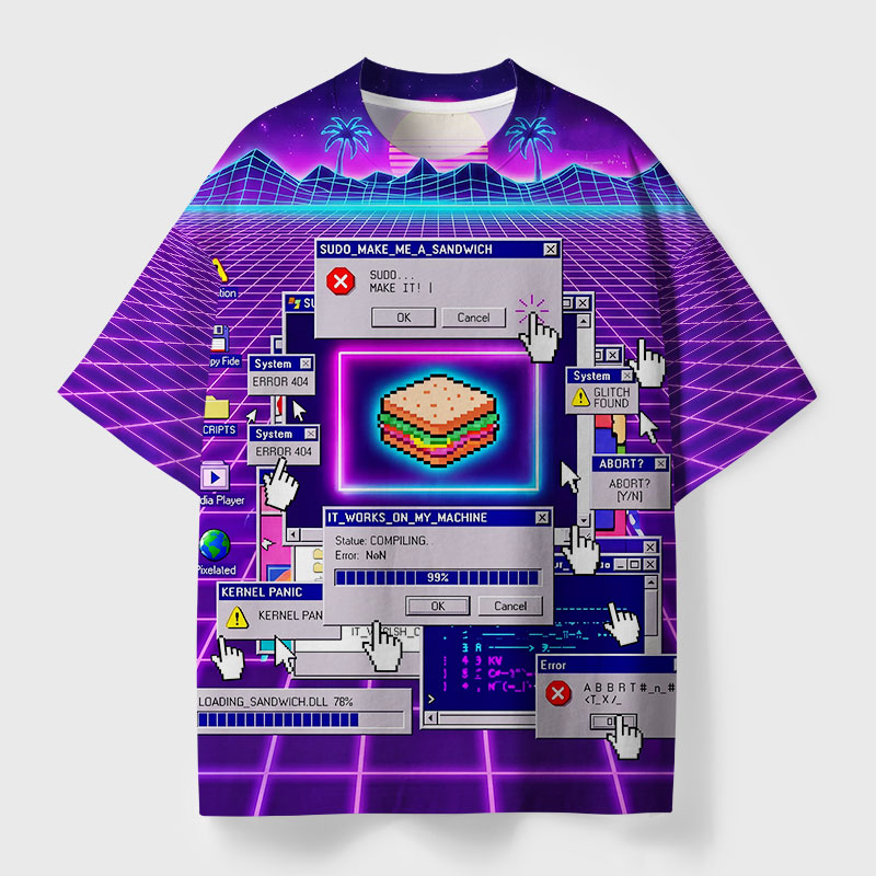 Sudo Make Me A Sandwich Geek Eco Oversized Graphic Tees