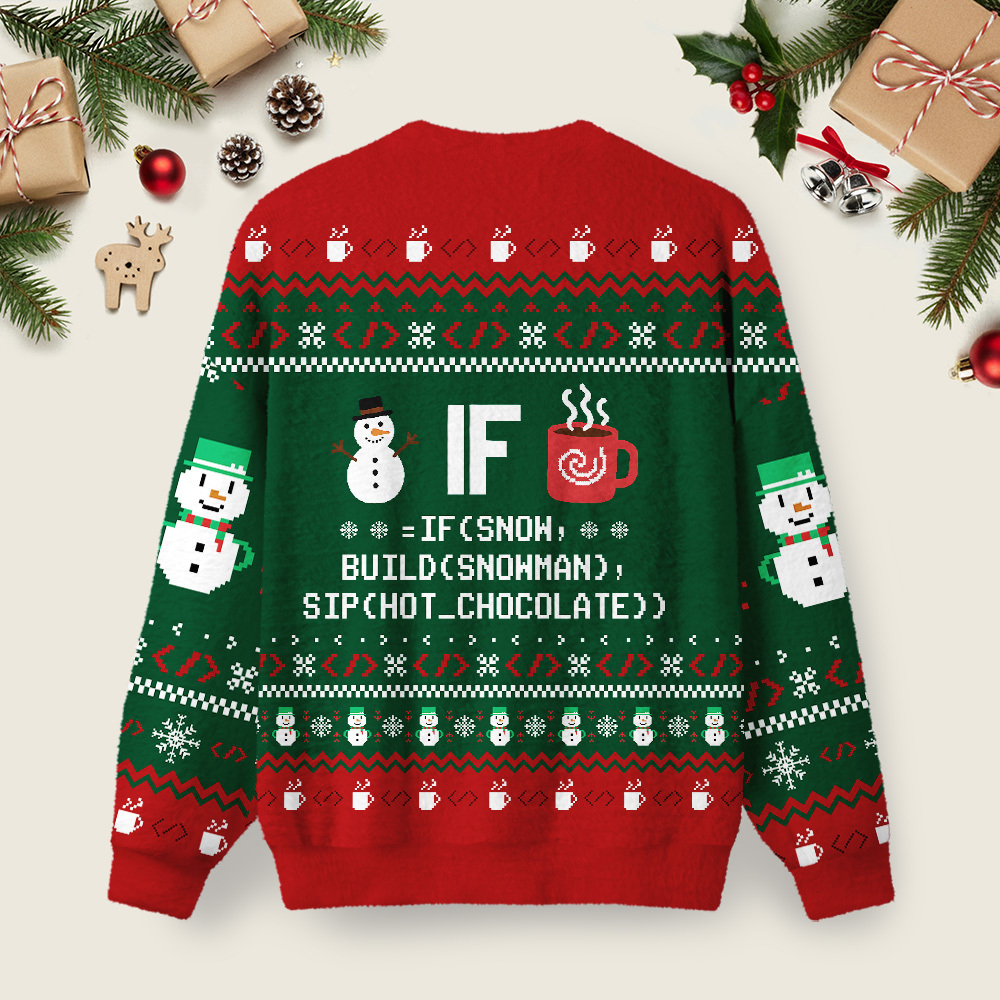 IF Code Ugly Christmas Fuzzy Fleece Sweatshirt