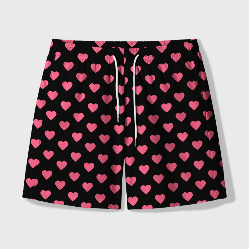 Carl’s Signature Heart Geek Hawaiian Swim Trunks