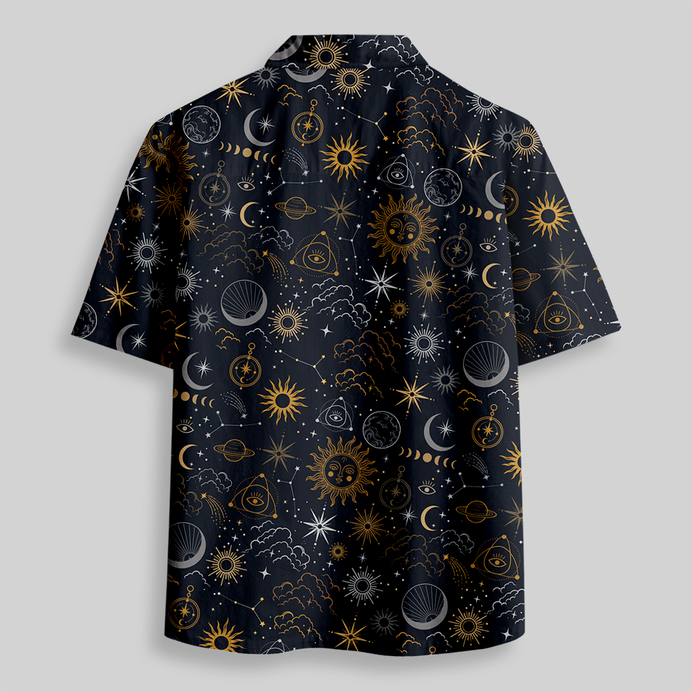 Dark Cosmos Oracle Button Up Pocket Shirt