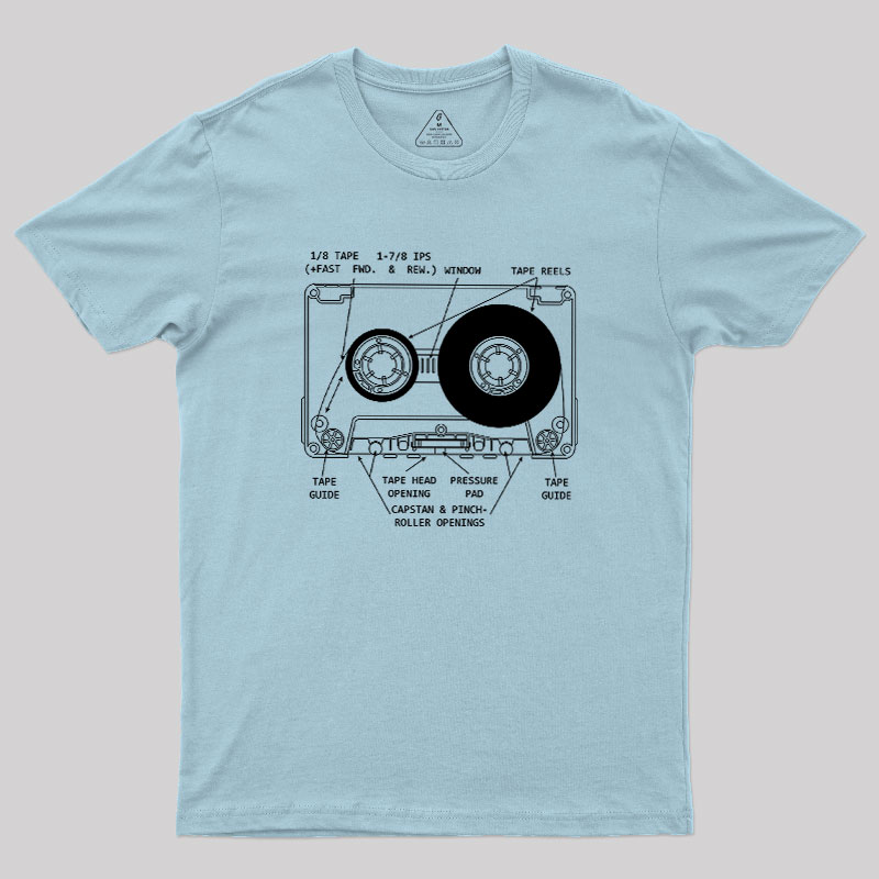 Anatomy of a Cassette Tape Geek T-Shirt