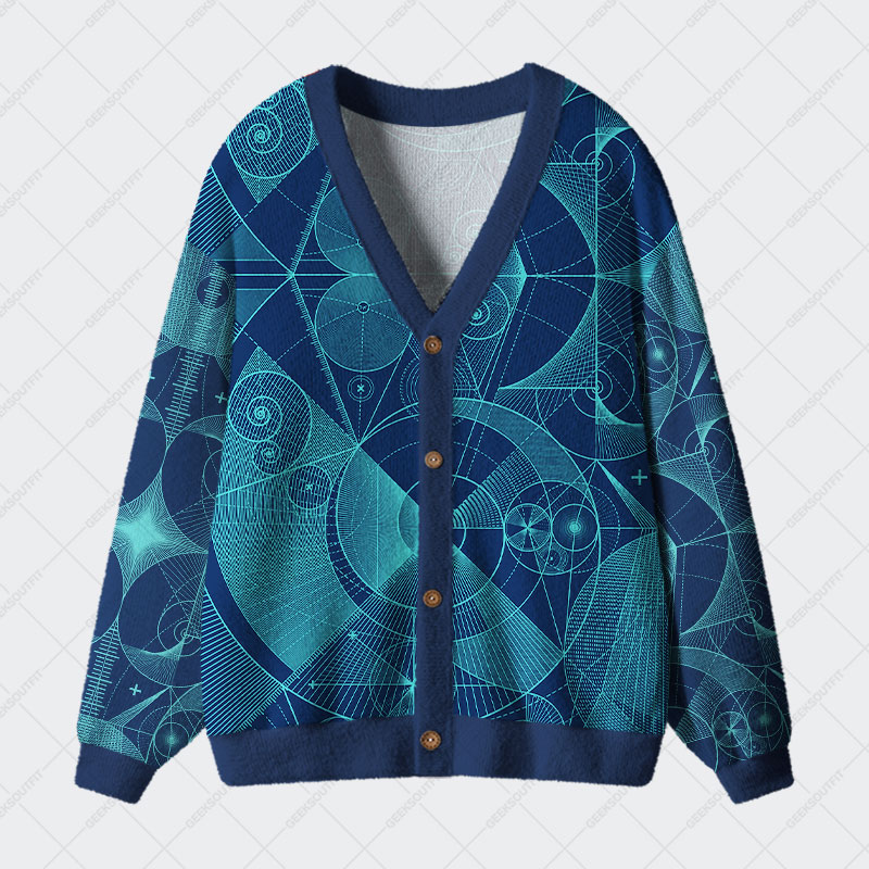 The Beauty of Geometric Shapes Geek Ugly Cardigan Sweaters 