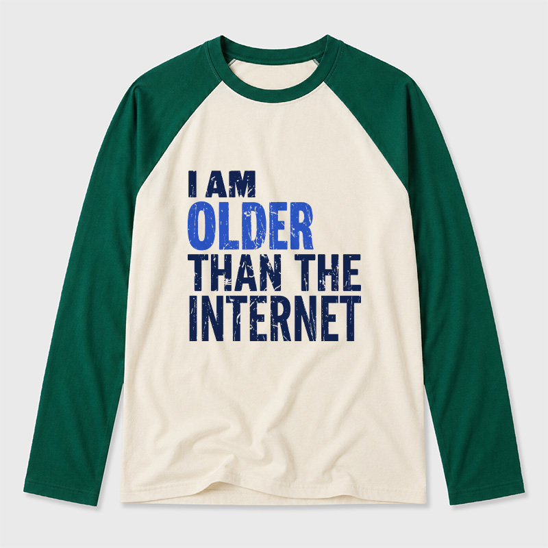 I'm Older Geek Retro Raglan Long-Sleeve Tee