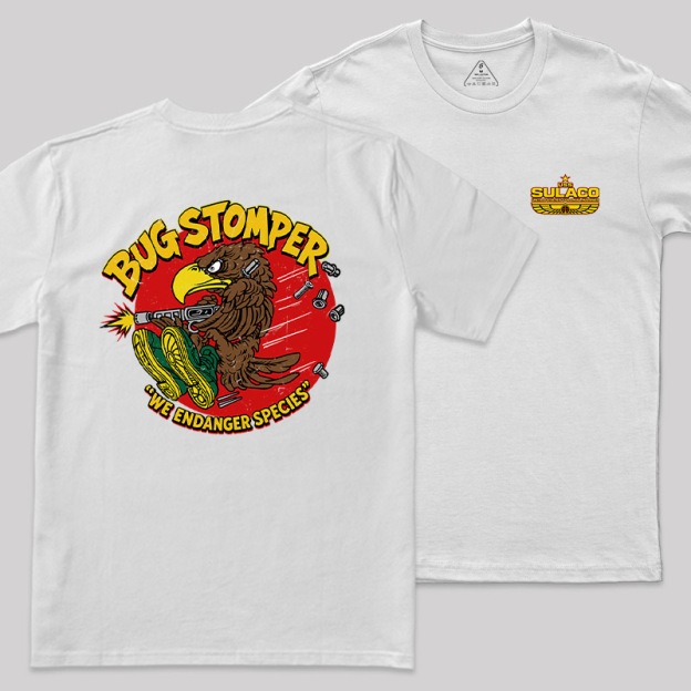 Bug Stomper Alien Front and Back Printed Geek T-Shirt