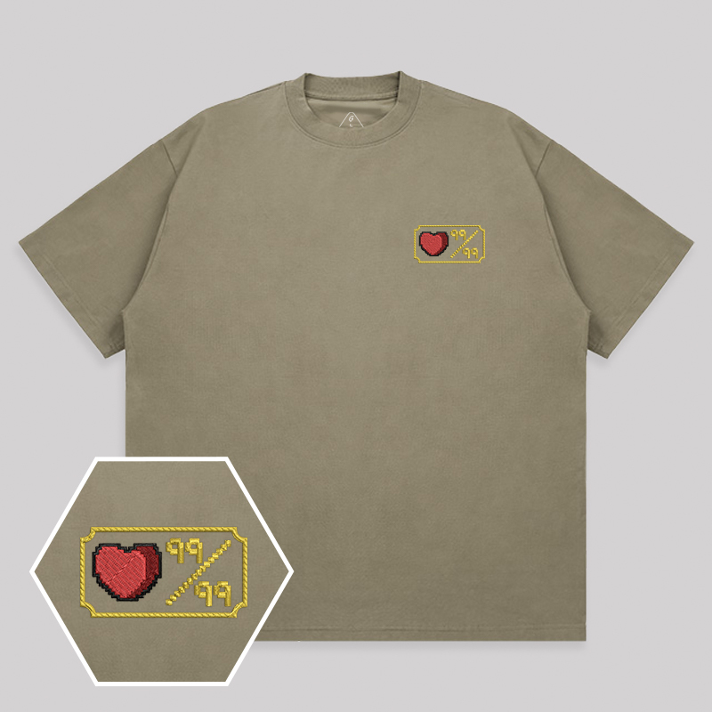 Personalized Pixel Skill 3 Geek Embroidered Unisex T-shirt