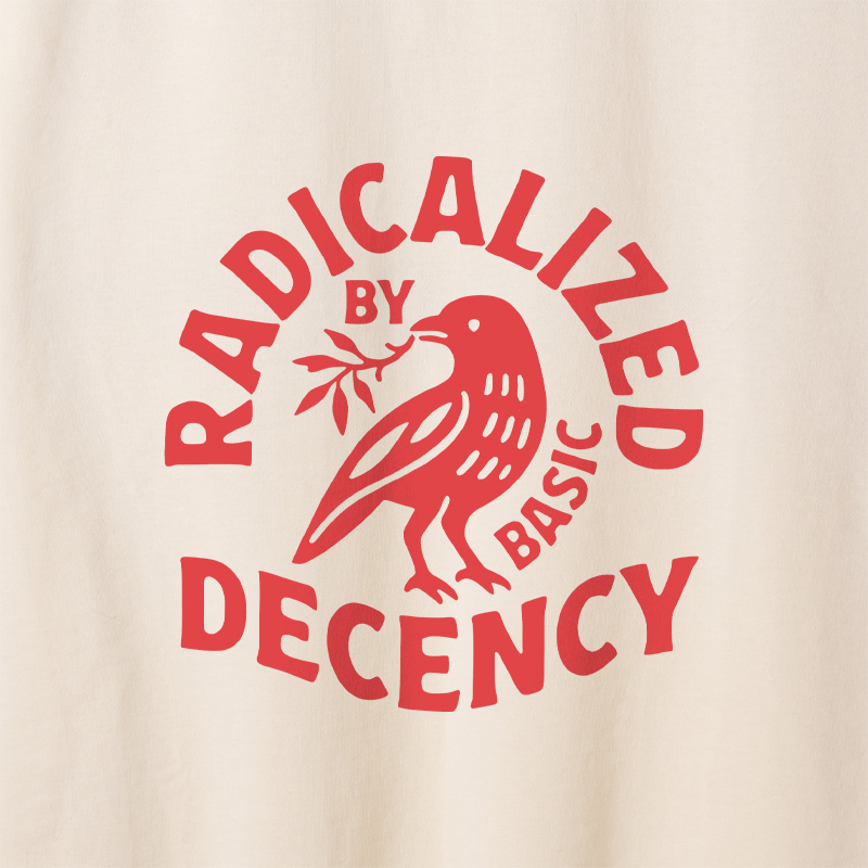 Radicalized By Basic Decency Geek Retro Raglan Long-Sleeve Tee