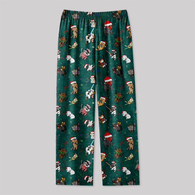 Christmas Light Sword Cat Geek Loungewear Pants