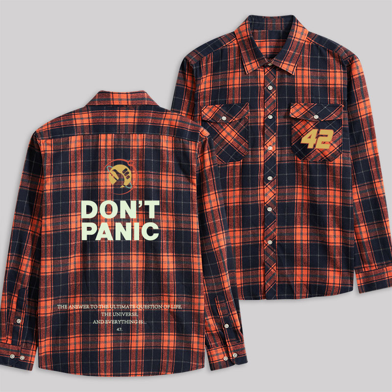 Don't Panic Plaid Flannel Shirt